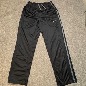 Nike Epic Mens Track Pants Black Grey Stripe Athletic Training Pants Small